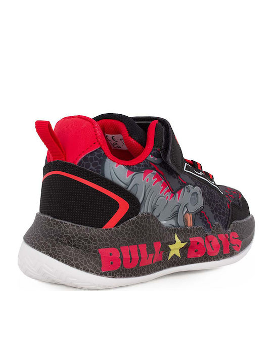 T-rex Παιδικά Sneakers με Σκρατς & Φωτάκια Μαύρα