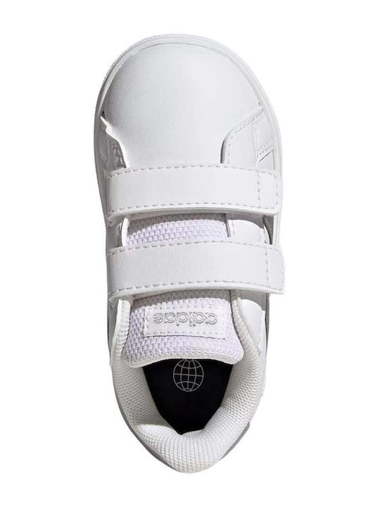 Grand Court 2.0 CF I Kids Sneakers with Hoop & Loop Closure Cloud White / Matte Silver