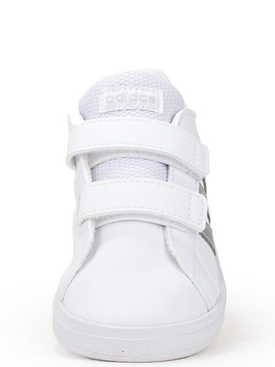 Grand Court 2.0 CF I Kids Sneakers with Hoop & Loop Closure Cloud White / Matte Silver
