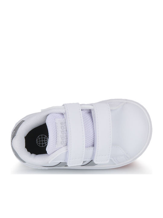 Grand Court 2.0 CF I Kids Sneakers with Hoop & Loop Closure Cloud White / Matte Silver
