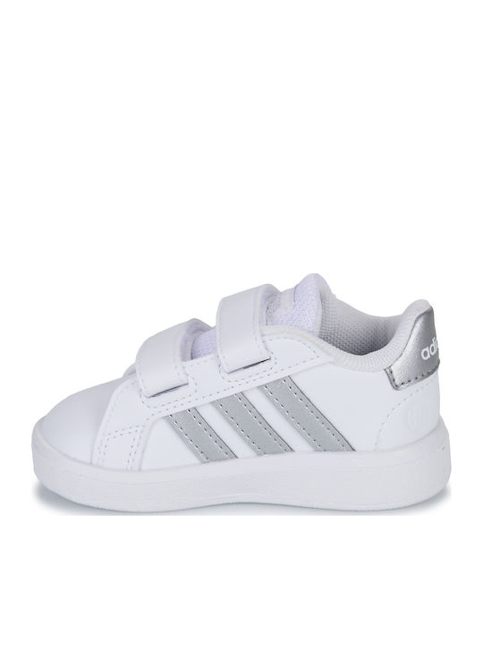Grand Court 2.0 CF I Kids Sneakers with Hoop & Loop Closure Cloud White / Matte Silver