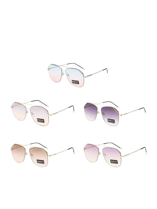 Max Air Women's Sunglasses with Gold Metal Frame and Purple Gradient Lens