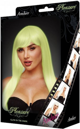 Pleasure Wigs Amber Περούκα Glow In The Dark White