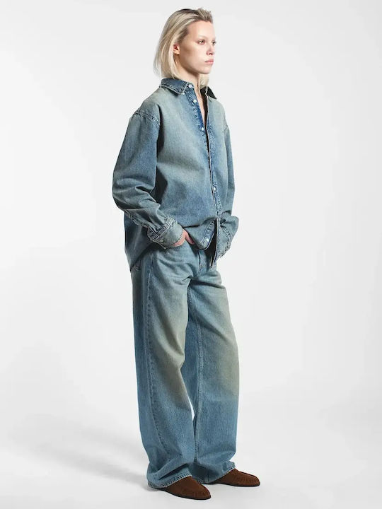 Damenjeans in Entspannter Passform Stream Sky Aged