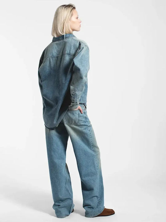 Damenjeans in Entspannter Passform Stream Sky Aged