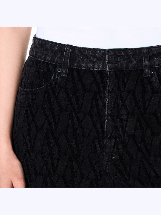 Hoch tailliert Damenjeans in Entspannter Passform Black