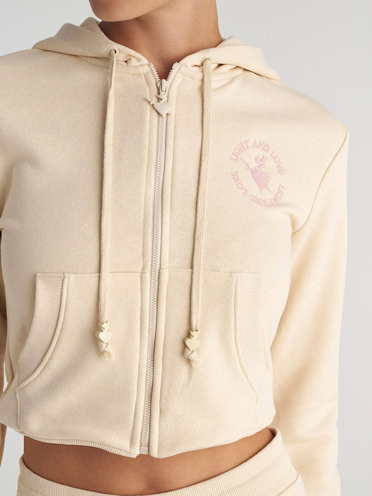 Women's Sweatshirt Jacket Hooded White