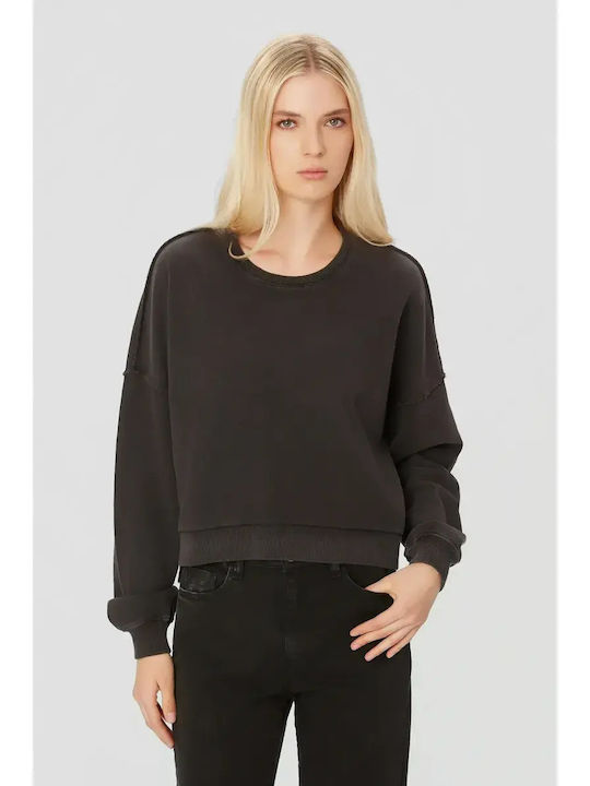 Дълга Дамски Суитшърт Худи Vintage Black
