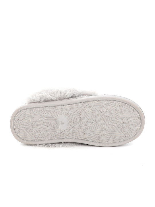 Winter Women's Slippers with Fur Gray