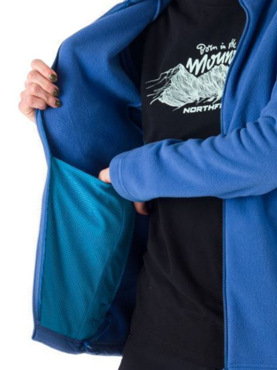 Fleece Γυναικεία Ζακέτα σε Μπλε Χρώμα