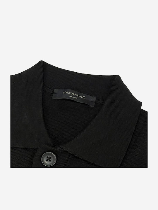 Men's Knitted Cardigan with Buttons Black