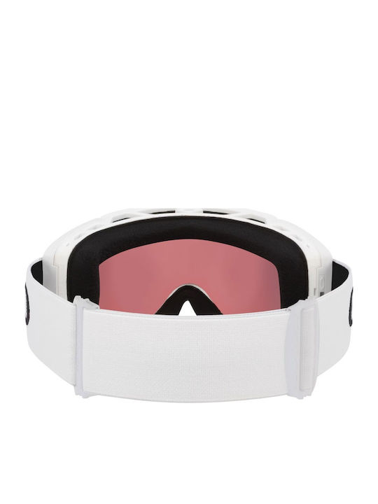 Oakley L Snow Μάσκα Σκι & Snowboard Ενηλίκων Λευκή με Φακό σε Κόκκινο Χρώμα