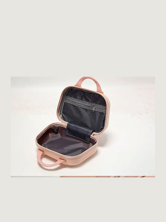 Kulturbeutel Hartschale – M30x15x20cm – Pp Material – Innentaschen & Elastischer Tragegurt – Rosa