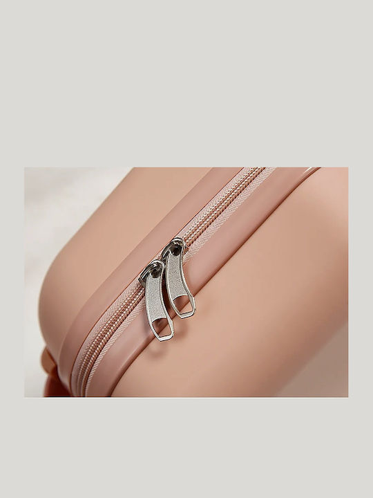 Kulturbeutel Hartschale – M30x15x20cm – Pp Material – Innentaschen & Elastischer Tragegurt – Rosa