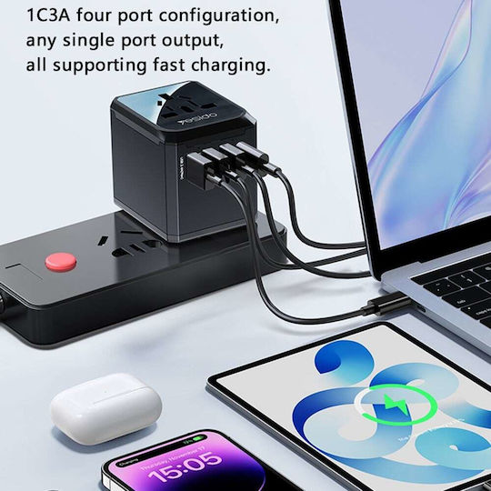 Yesido Steckdosenadapter von Universal zu Universal
