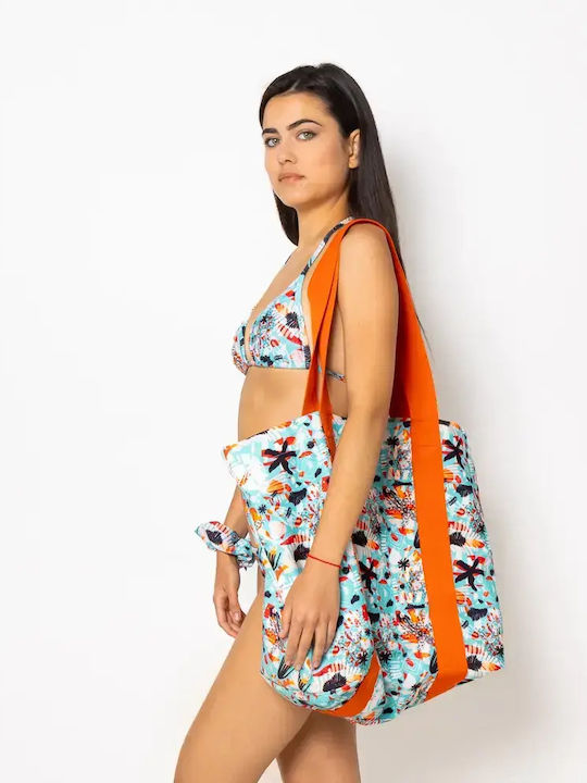 Vasiliki Fabric Beach Bag Turquoise