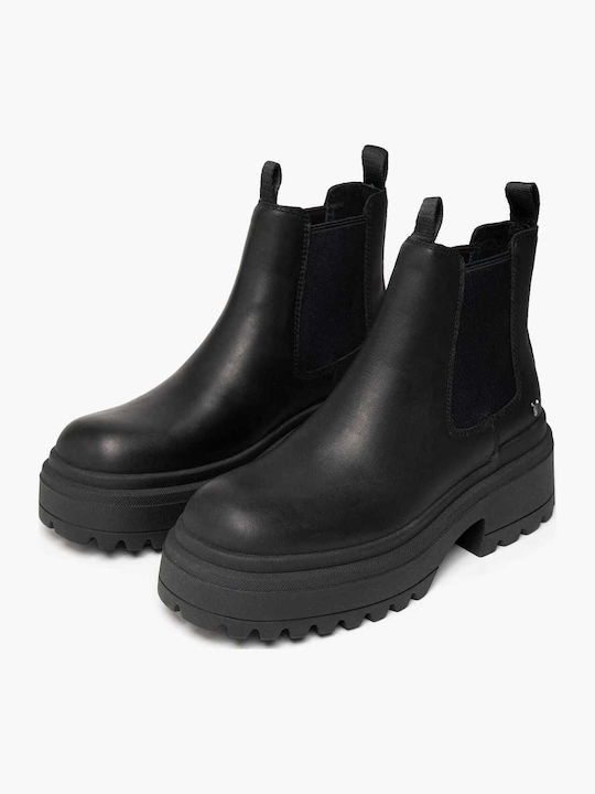 Ghete Dama Bocanci De Piele Negri Booties