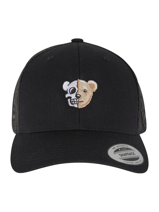 Skull Bear Retro LKW-Fahrer Kappen Schwarz Einzeln Skull Bear Retro LKW-Fahrer Kappen Schwarz Einzeln