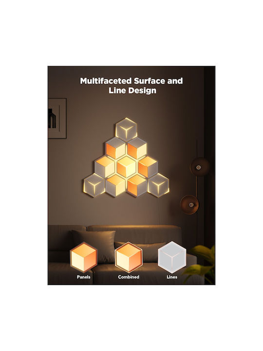 Govee Smart Διακοσμητικό Φωτιστικό Glide Panels Ultra LED RGBIC Hexagon 7τμχ