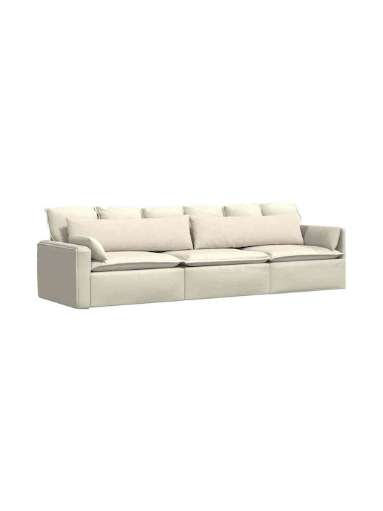vidaXL Възглавница За Диван От Кадифе Крем 40x145см