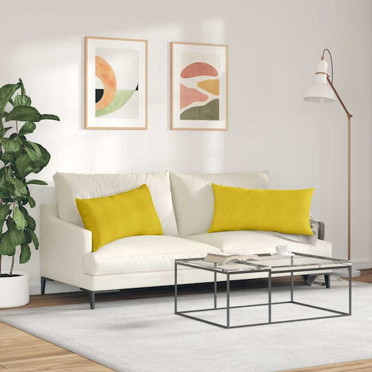 vidaXL Perna Galbenă 2 Bucăți 40x80 cm vidaXL Perna Galbenă 2 Bucăți 40x80 cm