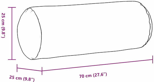 vidaXL Възглавница за диван от кадифе черен 70x25см