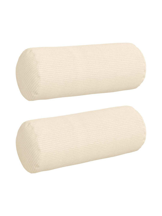 vidaXL Sofa-Kissen aus Samt Cream 2Stück 40x15cm.