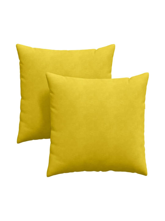 vidaXL Velvet Yellow Sofa Cushion 60x60cm