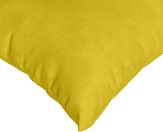 vidaXL Μαξιλάρι Καναπέ από Βελούδο Κίτρινο 60x60εκ.