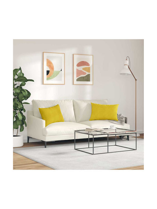 vidaXL Възглавница за диван от Кадифе Жълта 40x60см