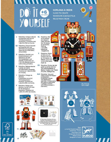 Djeco Stickers Diy Make Robot for Children 6+ Years