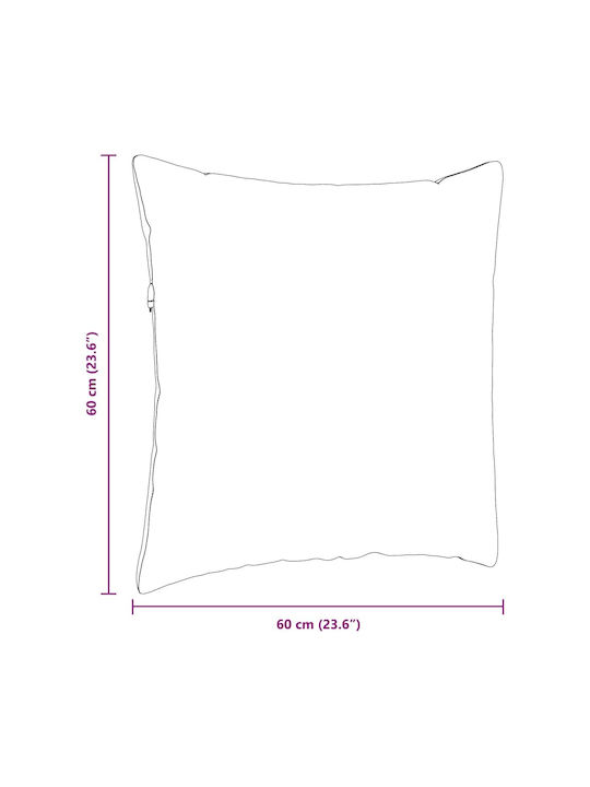 vidaXL Velvet Sofa Cushion Light Gray 60x60cm