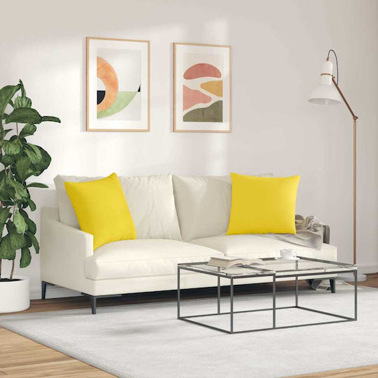 vidaXL Perna Galbenă 2 Bucăți 50x50 cm vidaXL Perna Galbenă 2 Bucăți 50x50 cm
