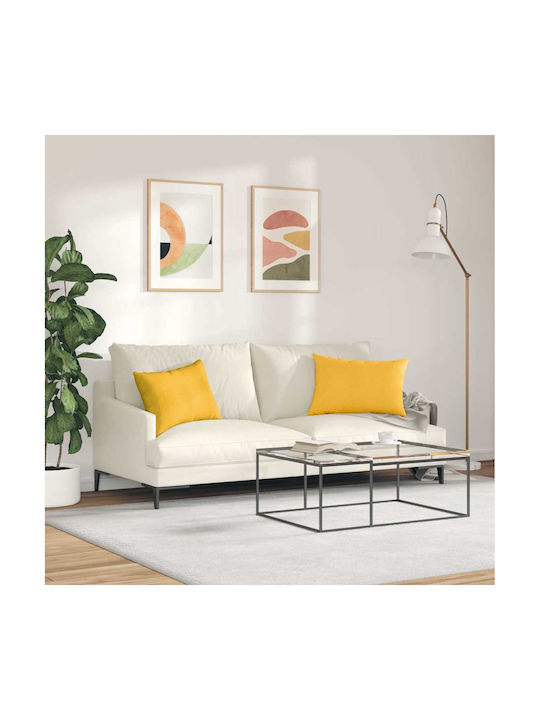 vidaXL Възглавница за Диван от Меко Кадифе Жълта 40x60см