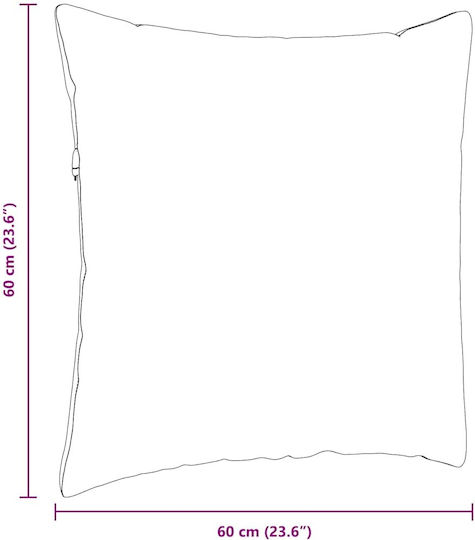 vidaXL Velvet Pink Sofa Cushion 60x60cm