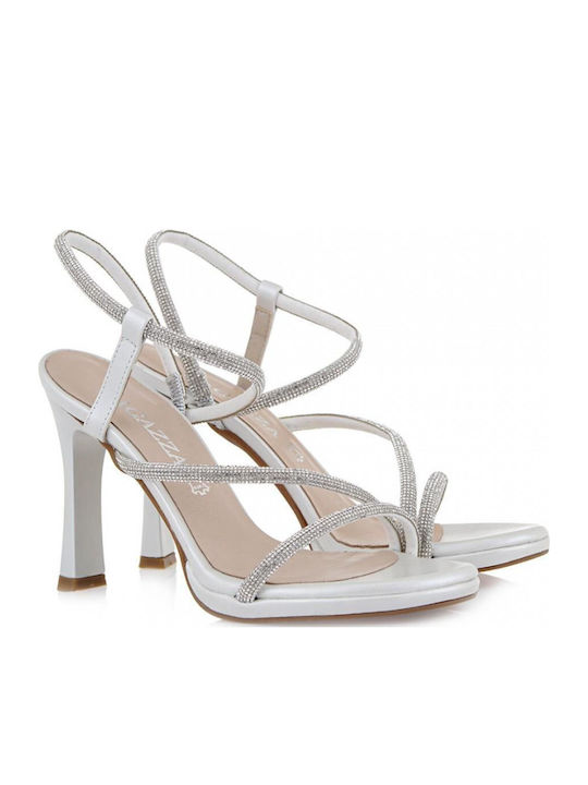 Leather Sandals with Strass Perla