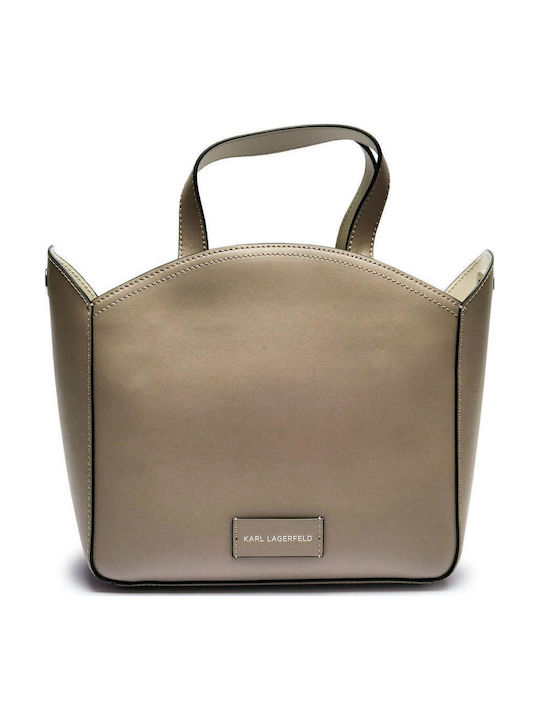 Circle Leather Women's Bag Tote Handbag Gray