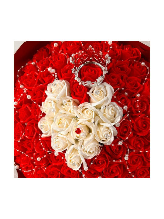 Royal Red Bouquet 101 Soap Roses Decorative Accessories 40 Cm