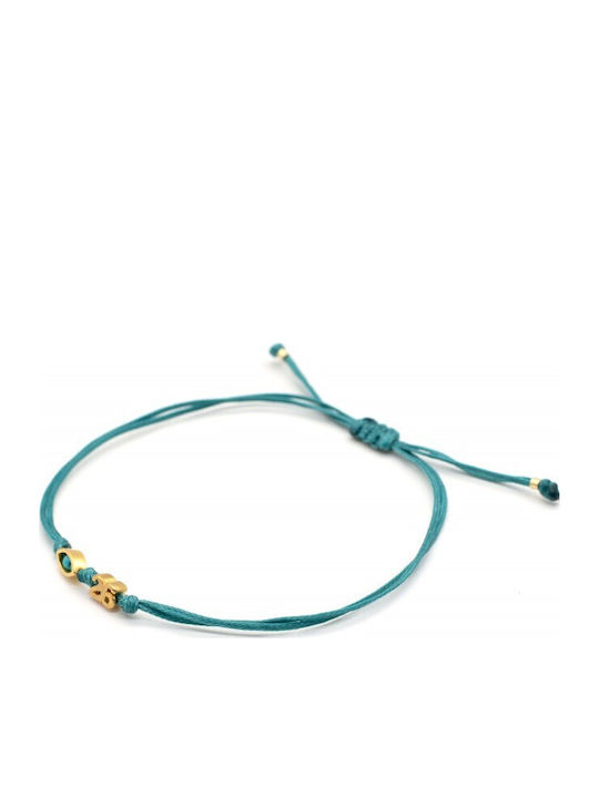Brățară Talisman 26 Ochi Protector Macrame Petrol