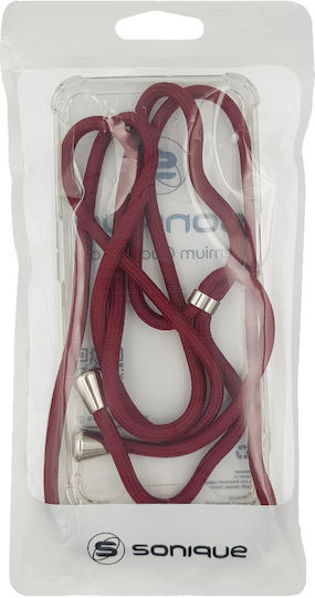 Silicone Case With Lanyard Sonique Armor Clear Motorola Moto G56 5g Bordeaux