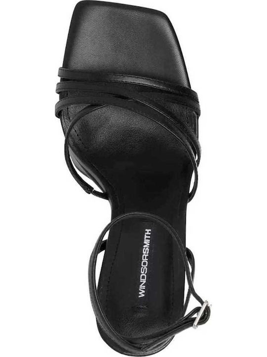 Babygirl Leder Sandalen Schwarz