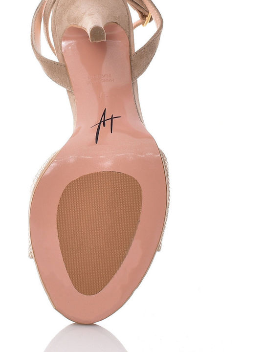 Leder Sandalen Beige