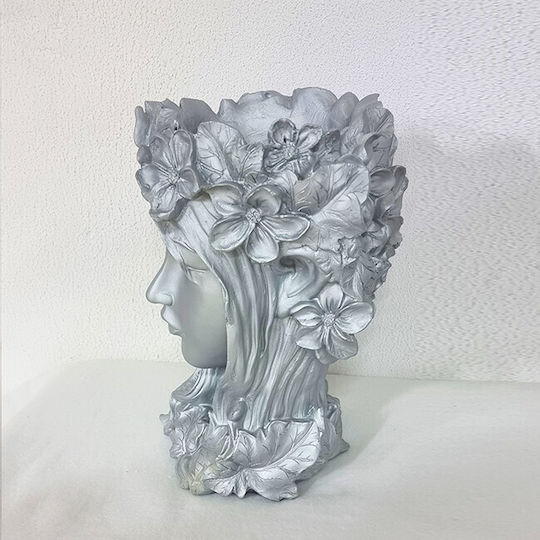 Velve Vază Decorativă Argintie Argintiu Φ17cm