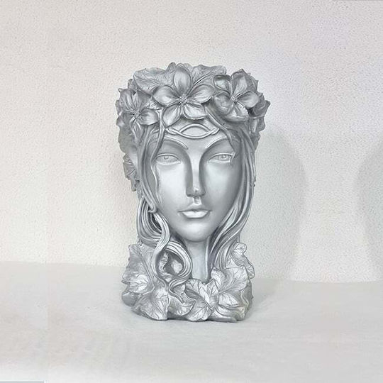 Velve Vază Decorativă Argintie Argintiu Φ17cm