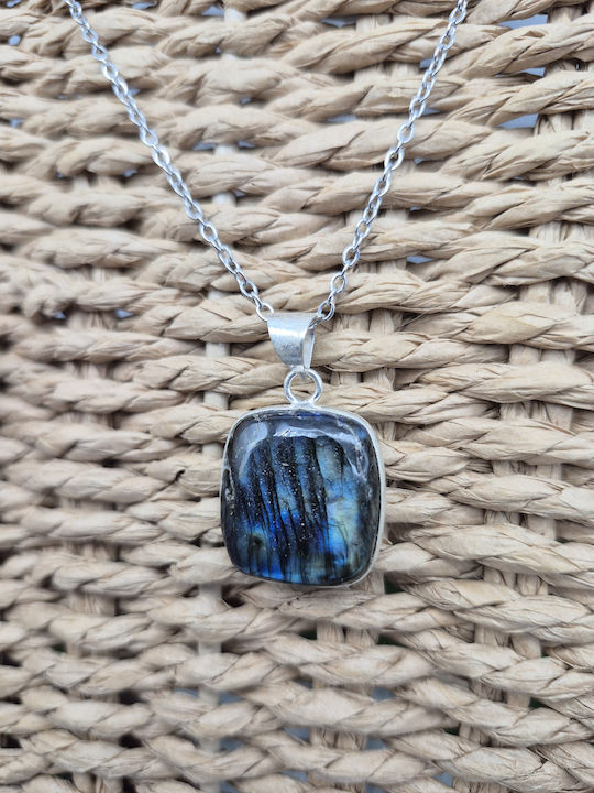 Halskette Lapis Lazuli – Halbedelstein Perlen Stahlkette