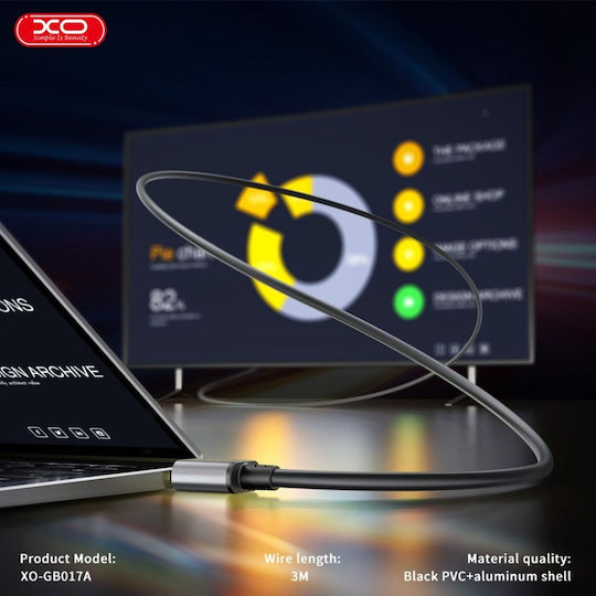 XO HDMI 2.0 Cable HDMI male - HDMI male 3m Black