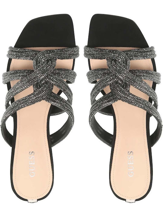 Πέδιλα με Στρας Silver/Black