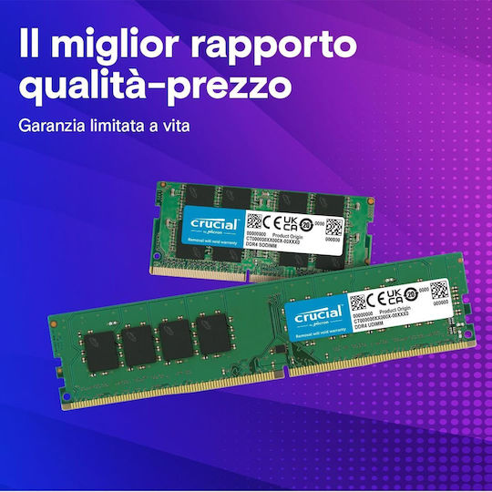 Crucial 32GB (16GB x 2) DDR4-3200 メモリ Crucial 32GB (2 x 16GB) 288-Pin PC RAM DDR4 3200 (PC4 25600