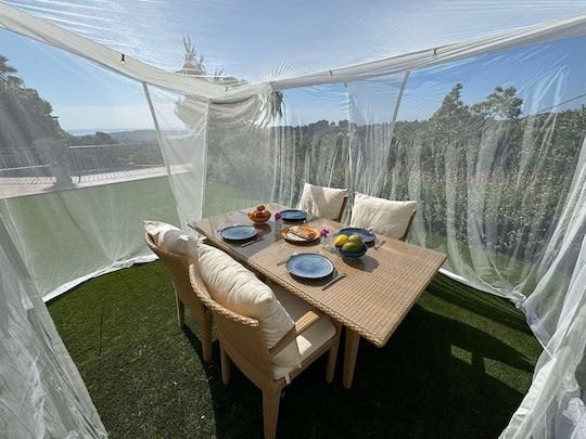 Moskitonetz Terrasse 250x250 Cm Weiß Gazebo Garten