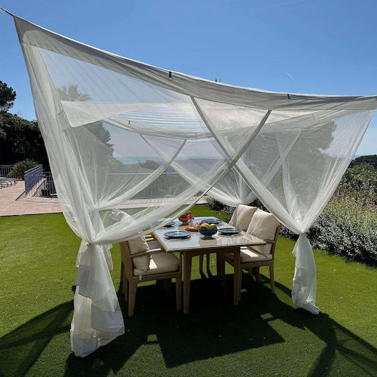 Moskitonetz Terrasse 250x250 Cm Weiß Gazebo Garten